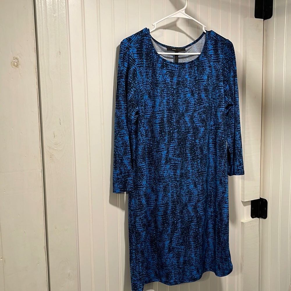 Black and blue jersey material-tshirt dress